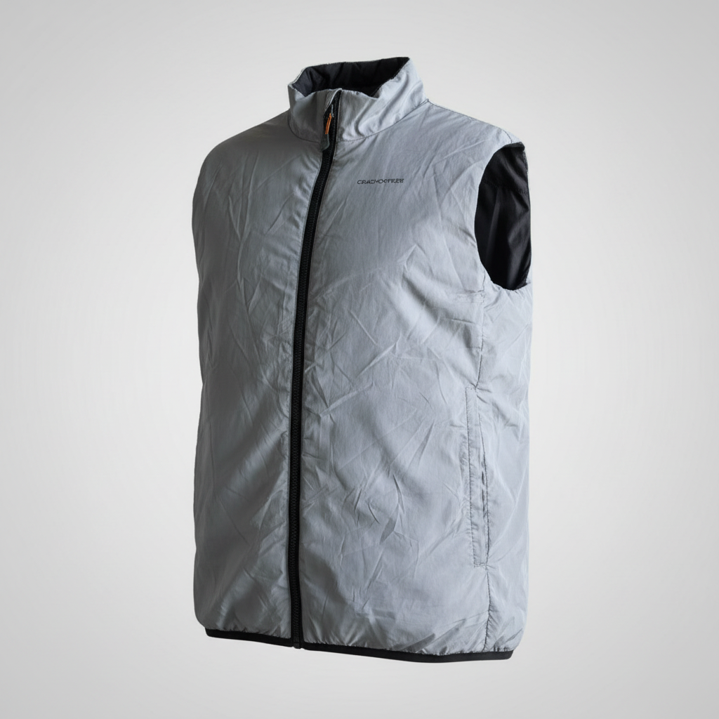 Vintage unisex Craghoppers grey black reversible sleeveless full zip jacket in L|L31 W25|SKU 5675