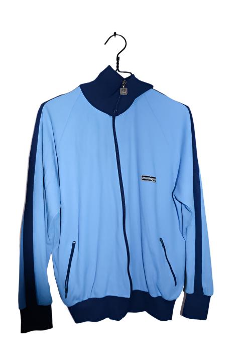 Vintage unisex Grasshopper zipper high neck blue track jacket M/L|L30 W23|SKU 6692