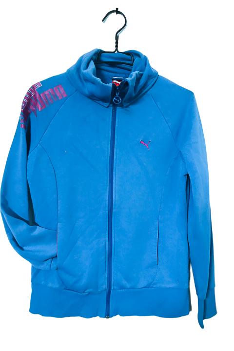 Vintage unisex Puma Lifestyle blue full zip high neck wind breaker jacket L|L29W19|SKU 6674