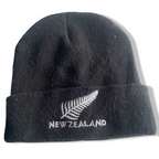 Vintage unisex black New Zealand crest 100% arcylic beanie hat| SKU 5598