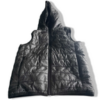 Vintage women 9-10YRS Fluid black puffer padded full zip sleeveless hoodie in S|L22 W18|SKU 5695