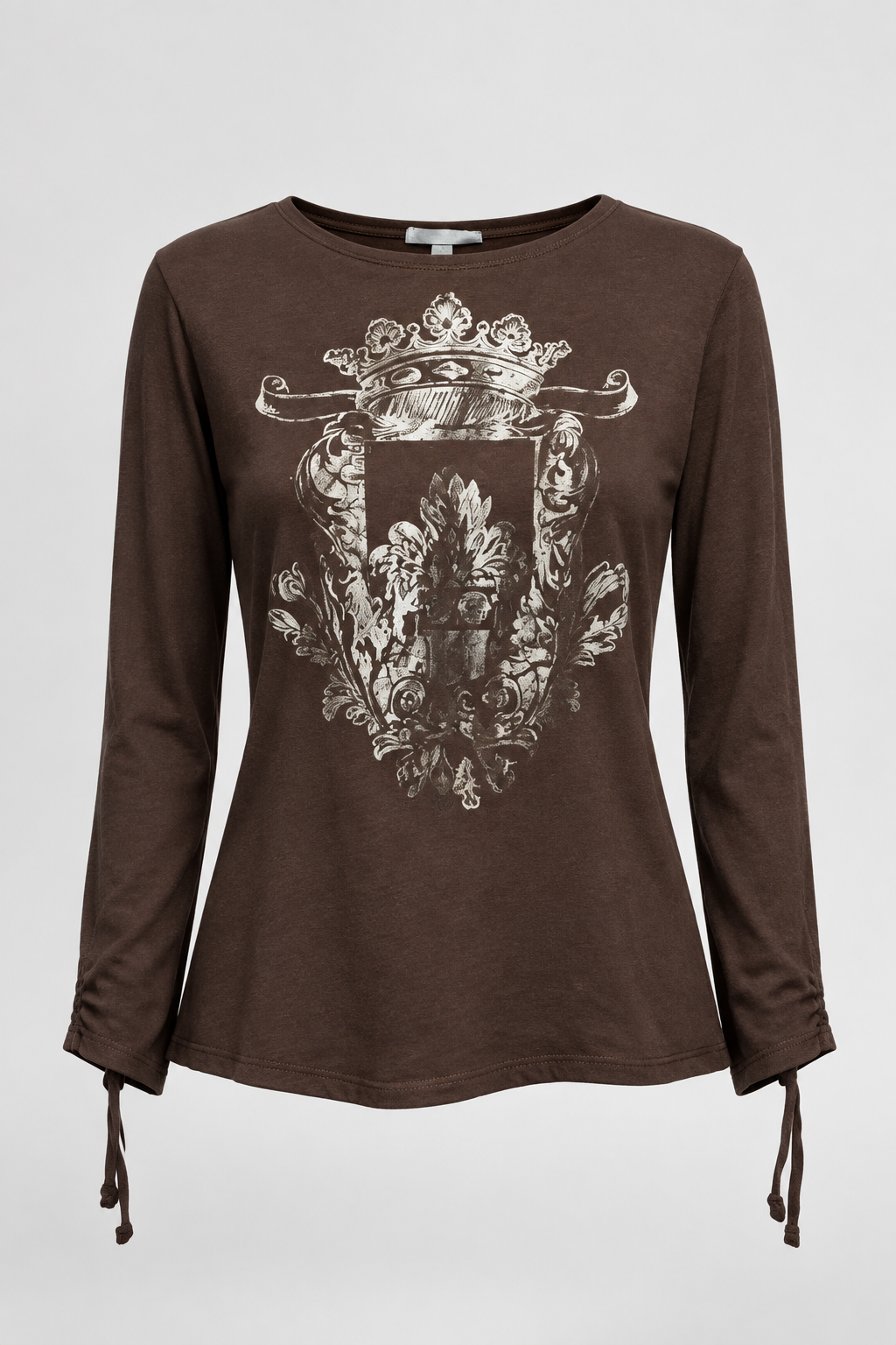 Vintage women AZ Malhas brown basic long sleeve graphic tees in M|L26 W19|SKU 6688