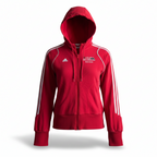Vintage women Adidas 90's retro red full zip graphics hoodie in M|L24 W18|SKU 5657