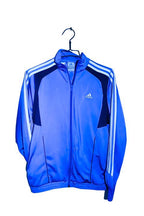 Vintage women Adidas blue training 3-stripe zipper jacket in M|L27 W19|SKU 6683