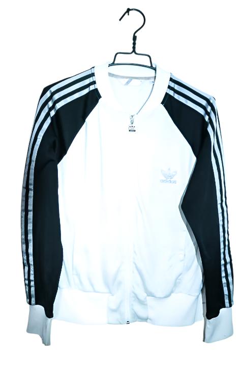 Vintage women Adidas original Adicolor white & black colorblock track jacket M|L26W20|SKU 6657