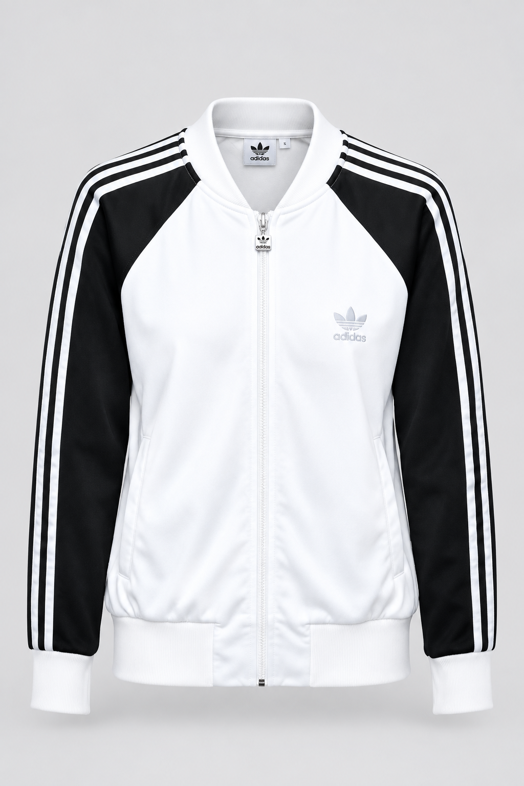 Vintage women Adidas original Adicolor white & black colorblock track jacket M|L26W20|SKU 6657
