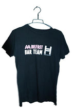 Vintage women Belfast Bar Team graphics black short sleeve tees in M|L27 W21|SKU 6608