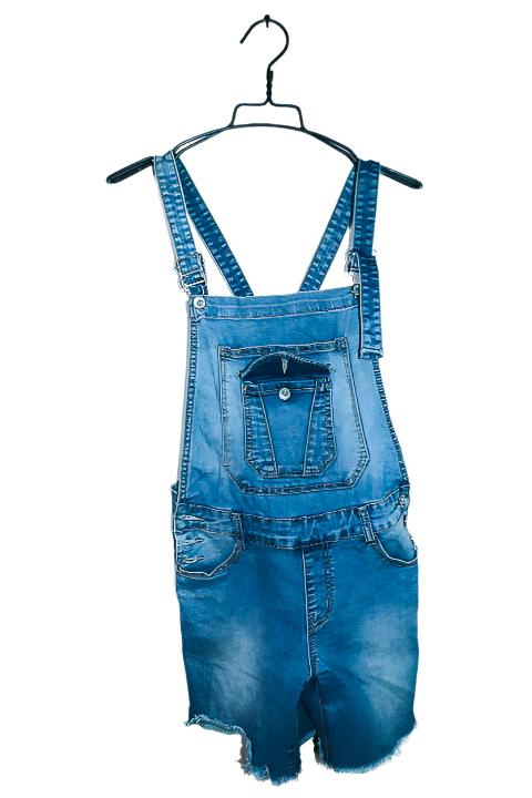 Vintage women By sasha summer denim dungaress light blue XS|L26 W18|SKU 6686