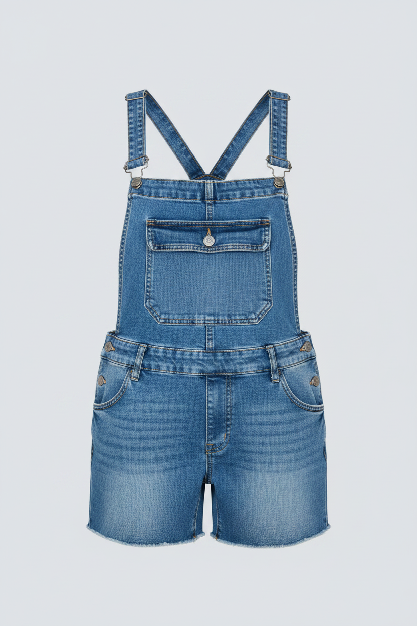 Vintage women By sasha summer denim dungaress light blue XS|L26 W18|SKU 6686