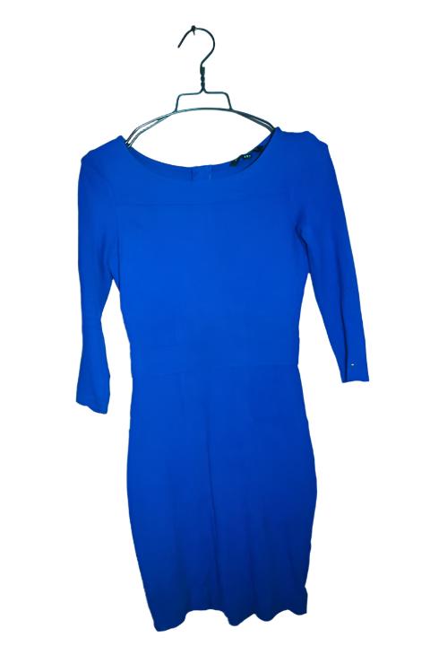 Vintage women French Connection blue bodycon midi fitted dress UK 8|L36 W12|SKU 6623