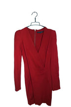Vintage women French Connection red sequin V-neck kneelength dress UK 10|L33 W13|SKU 6620