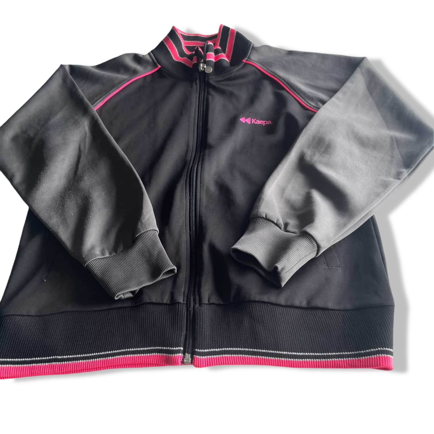 Vintage women Kaepa U.S.A  black full zip track top in M|L26 W19|SKU 5633