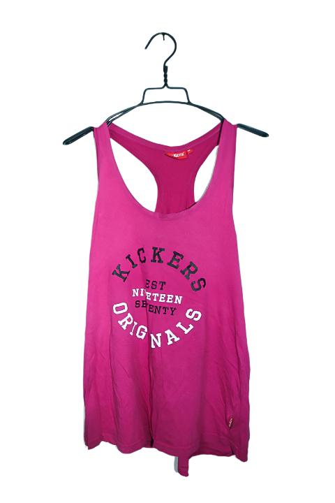 Vintage women Kickers original graphics 90's pink tank top size 14|L29 W19|SKU 6631