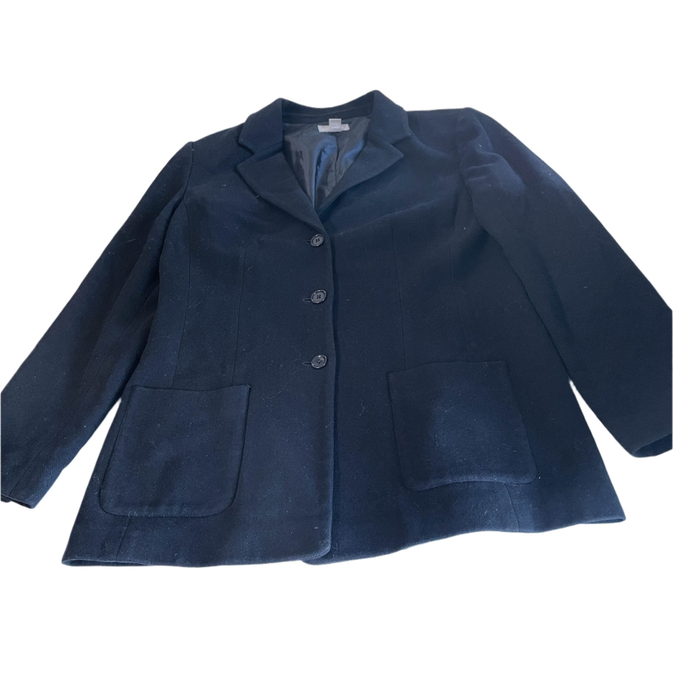 Vintage women Norstrom Navy wool blazer coat size 8|L30 W18|SKU 6442