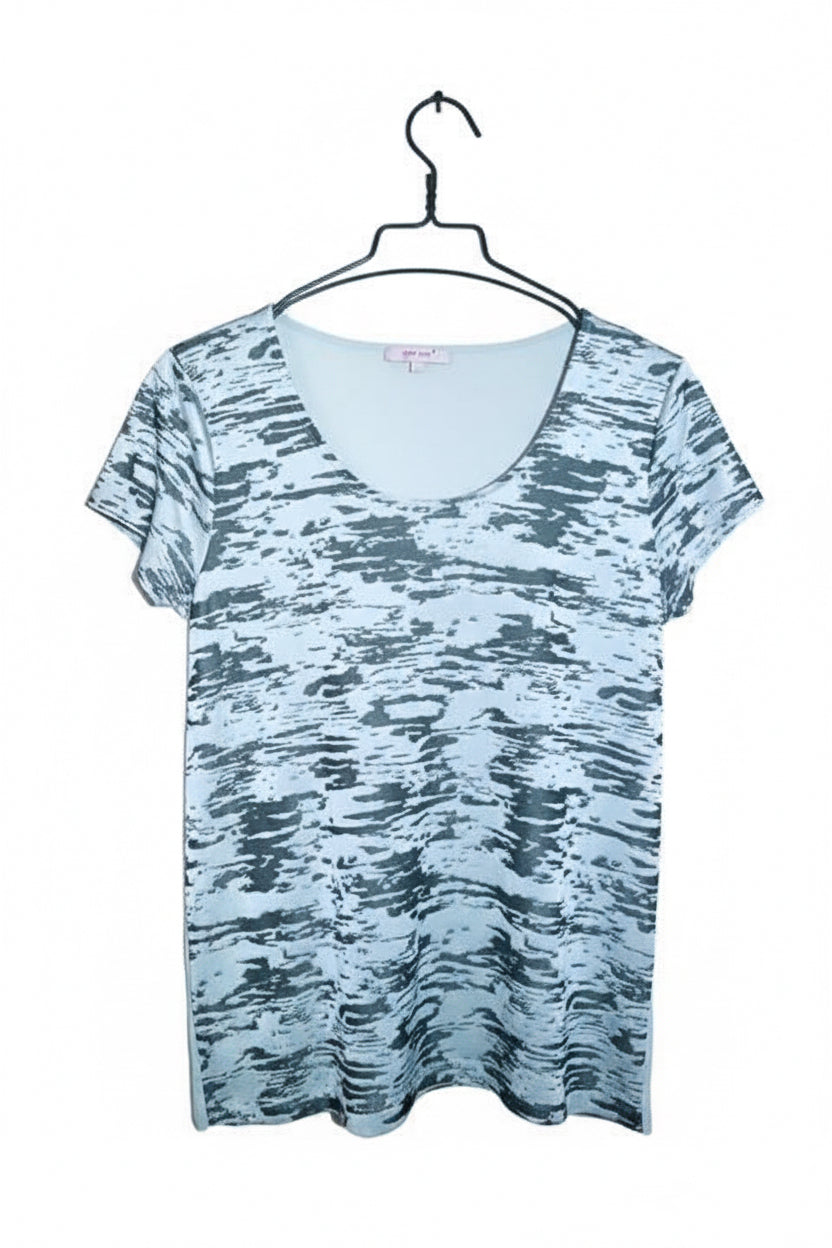 Vintage women Per Una grey camouflage short sleeve tees size 16|L27W19|SKU 6639
