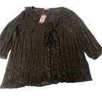 Vintage women Per una ruffle shinny casual brown blouse UK 14|L26 W18|SKU 6513