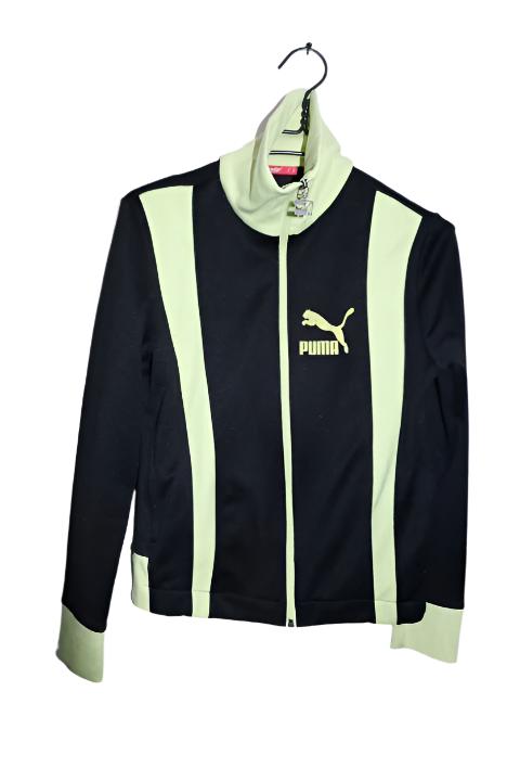 Vintage women Puma black colorblock zipper track top in M|L27 W18|SKU 6694
