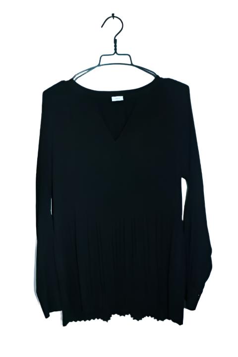 Vintage women S.Oliver black Sequin V-neck linen kneelength dress UK16|L30 W17|SKU 6616
