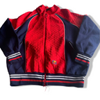 Vintage women Schneider D44 red & blue colourblock full zip bomber jacket in S/M| L27 W20| SKU 5619