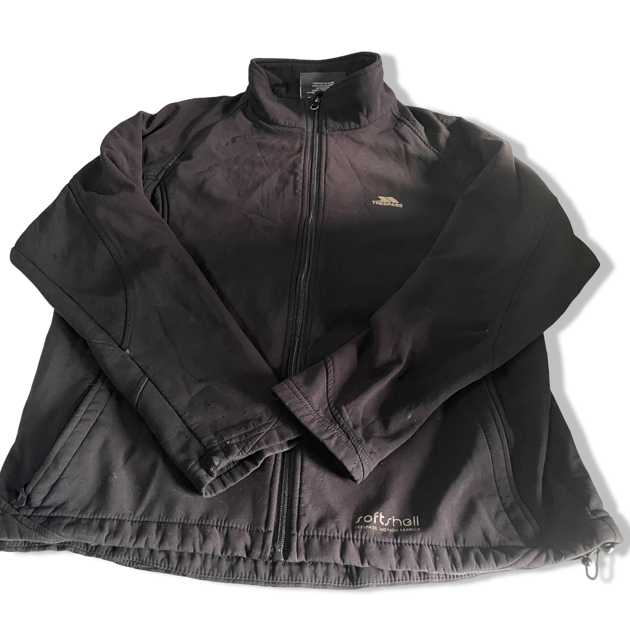 Vintage women Trespass softshell black full zip wind breaker jacket in M|L28 W22|SKU 6387