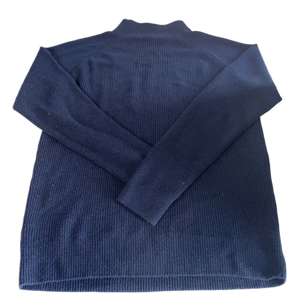 Vintage women Van Jaak navy high neck knitted jumper XL/L|L30 W20|SKU 6468