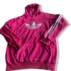 Vintage women adidas leaf logo stripe crest hoodie in L/M|L26 W19|SKU 5635