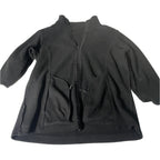 Vintage women black fleece full zip high neck sweater in M|L27 W19|SKU 6528