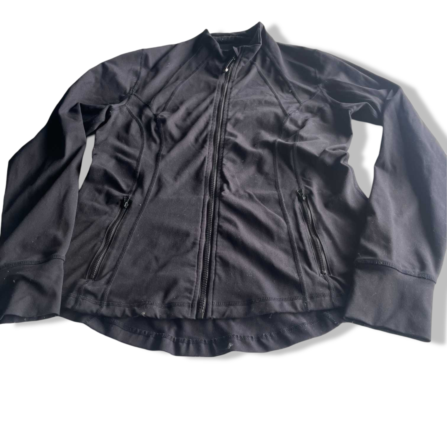 Vintage women black full zip wind breaker high neck track top in XL| L29 W18|SKU 5634