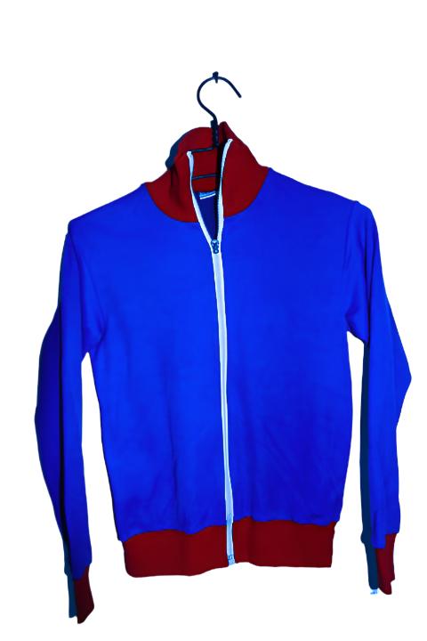 Vintage women blue & red colorblock full zip high neck jacket in XS|L24 W16|SKU 6668