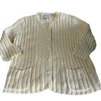 Vintage women cream Christopher & Banks button down double pocket cotton knitted jumper L|L23 W17|SKU 6460