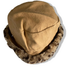 Vintage women cream winter faux fur trapper hat| SKU 6329
