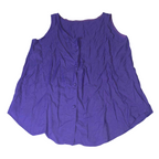 Vintage women purple pleated tank button down top in L/XL|L26 W17|SKU 5535