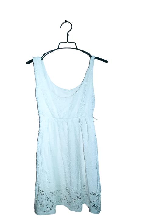 Vintage women sleeveless kneelength cream dress in XS/S|L33 W11|SKU 6619