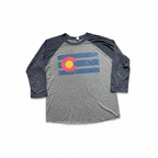Rubynee Vintage y2k long sleeve tshirt in grey and blue