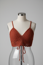 Vintage y2k red crochet laced knit bra crop Tank top