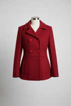  Vintage y2k red womens double breasted wool coat