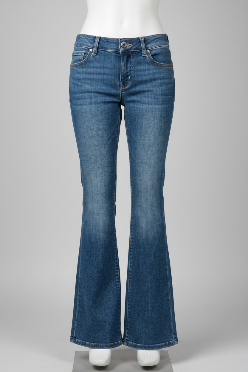 Rubynee Vintage y2k women blue bootcut jeans trouser