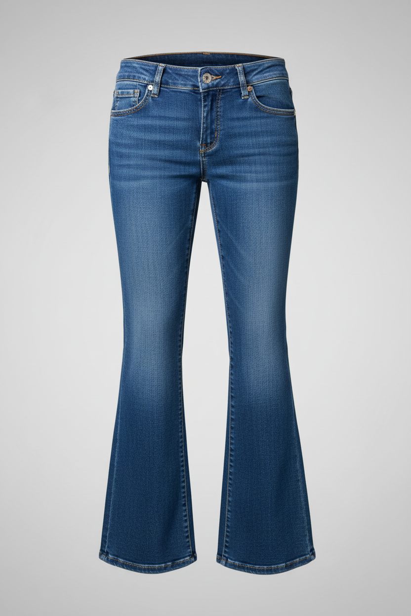 Rubynee Vintage y2k women blue bootcut jeans trouser