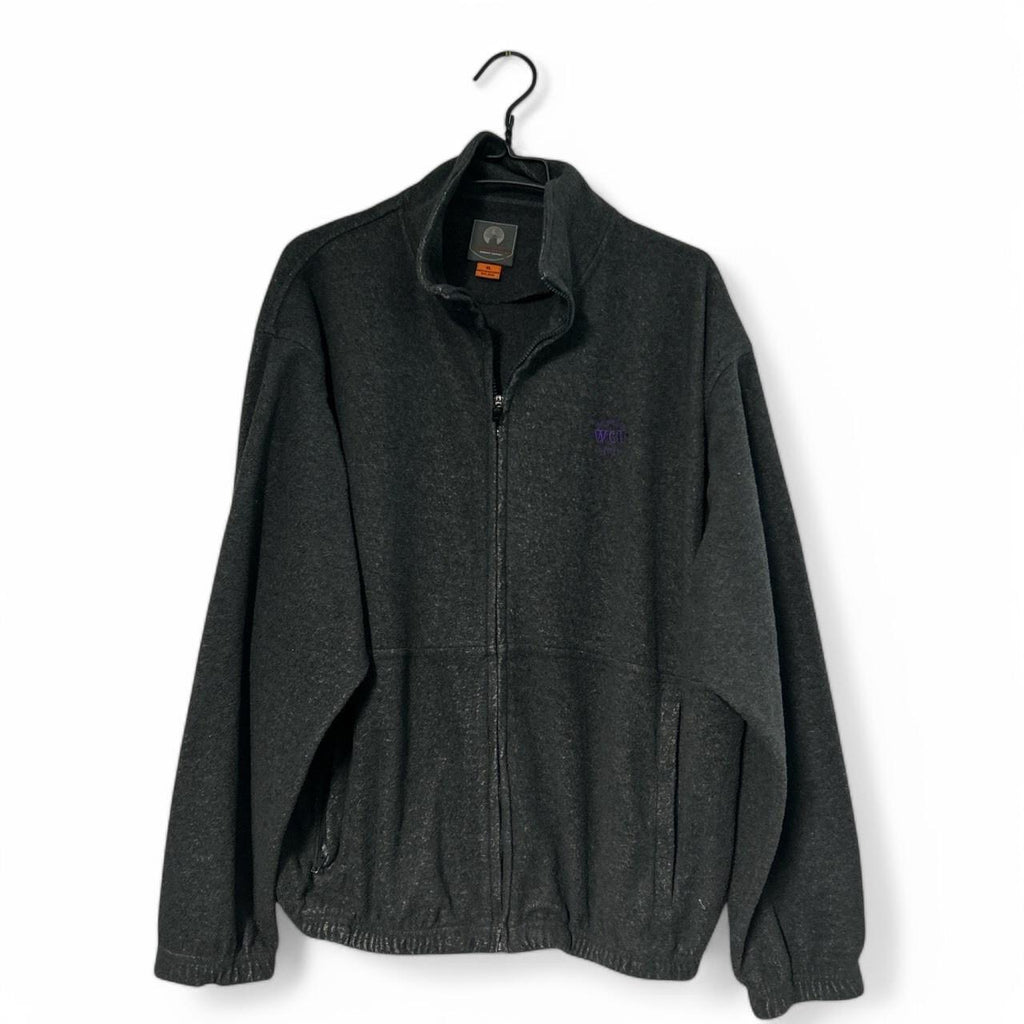 Vintage Weatherproof Garment Co. Men's Dark Gray Fleece Full-Zip Jacket with Pockets, Size XL - SKU 6869