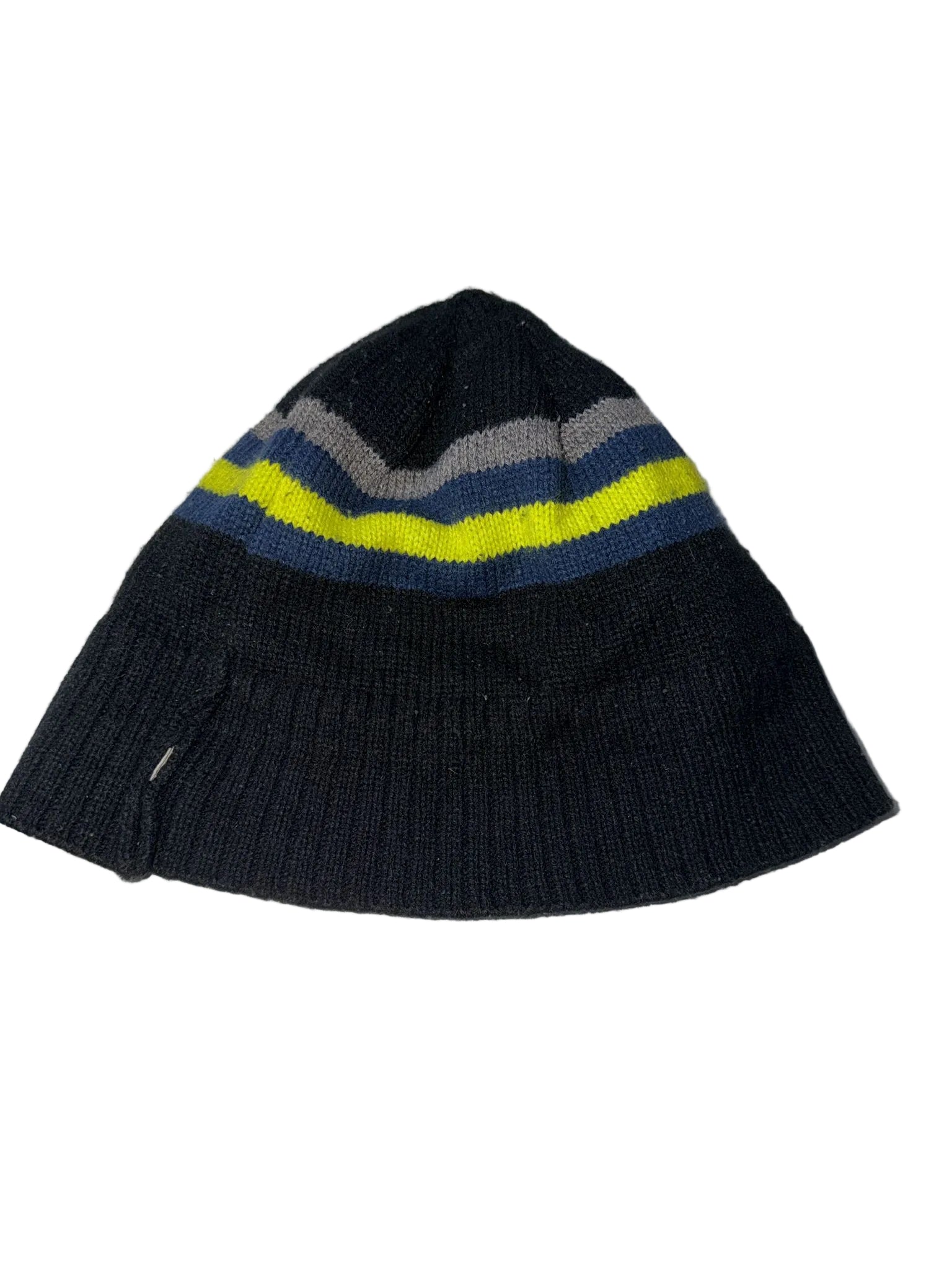 4-6 years Hotpaw Black knit beanie with colorful stripes SKU 7338