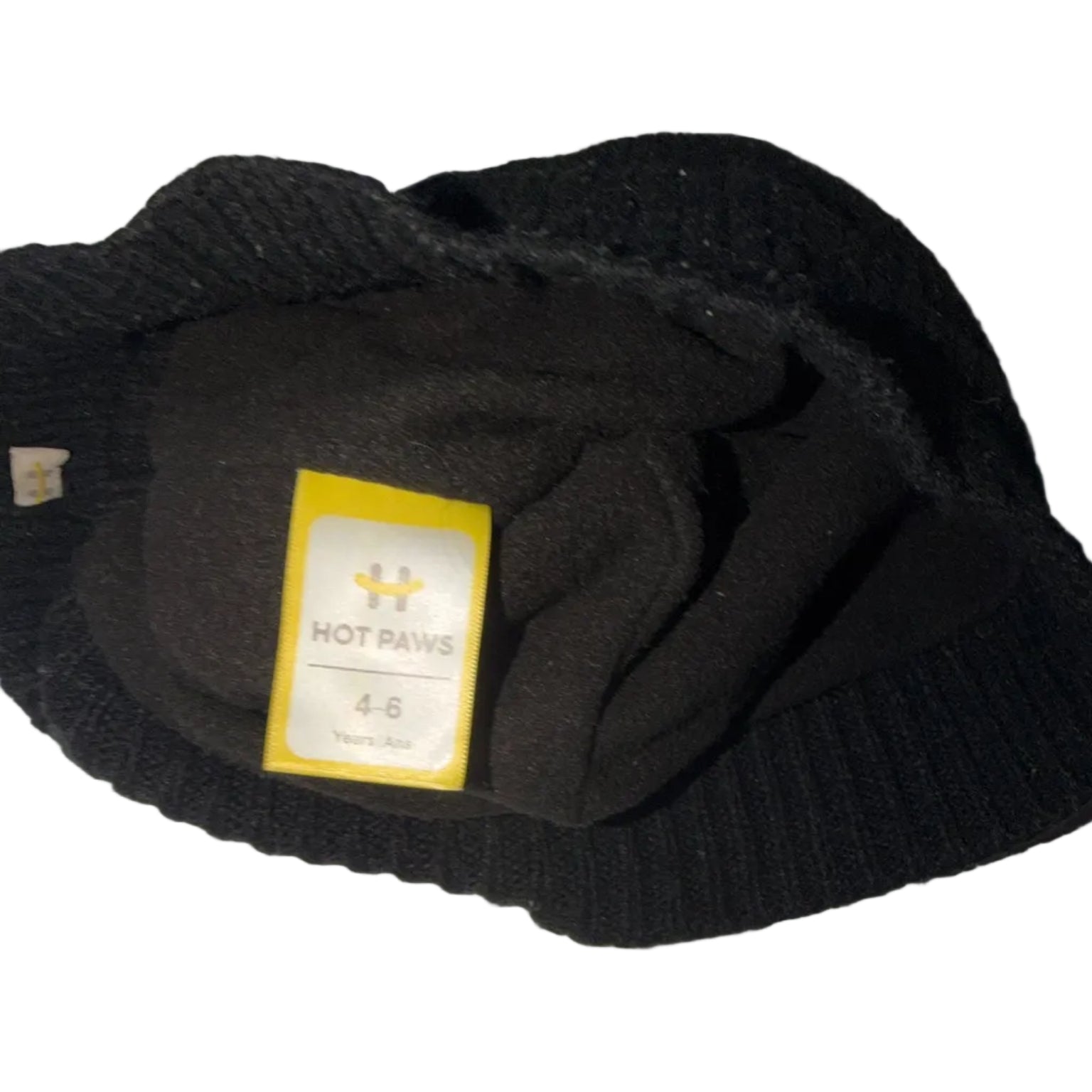 4-6 years Hotpaw Black knit beanie with colorful stripes SKU 7338