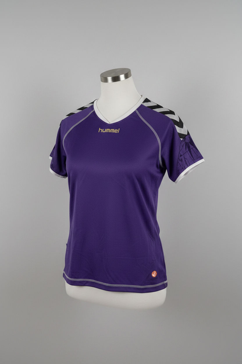 Women's Vintage purple Hummel sports jersey BEECOOL Size M SKU 7447