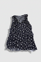 Women's Y2K Kelso Vintage Black Floral Print Sleeveless Midi Dress - Size S/M, SKU 3587