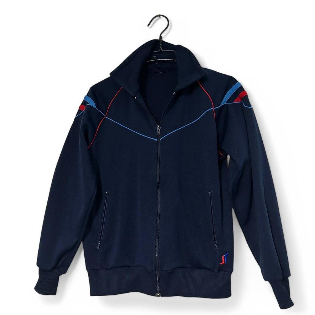 Women’s Navy blue  zip-up jacket with red and blue accents #streetwear unbranded track jacket sku 6870 pt 28 w 20 