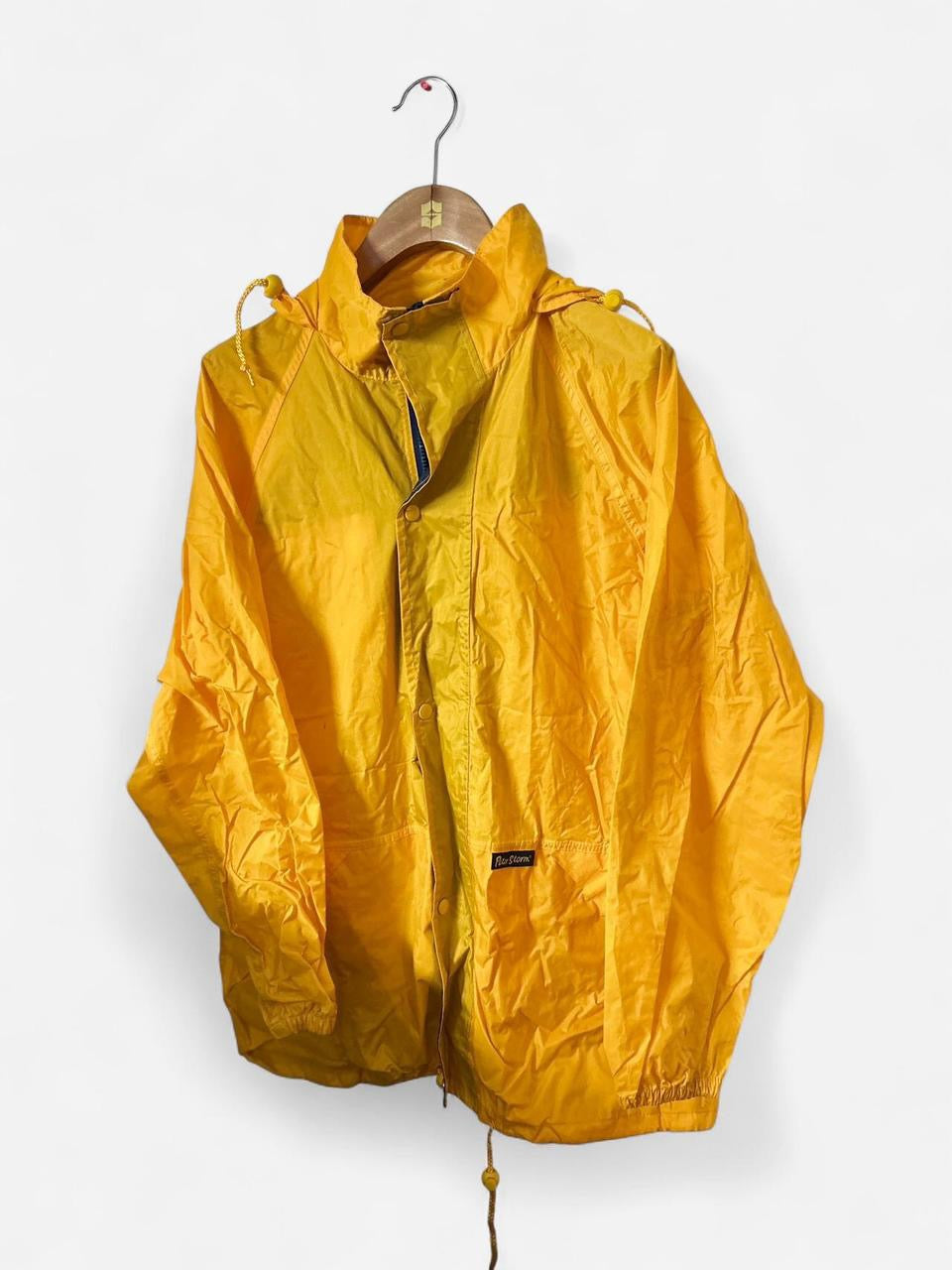 Yellow Peter Storm windbreaker jacket with adjustable hood #retro size medium 
L 32 W 22
SKU 