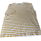 Zara men white & yellow stripe oversize short sleeve tees in XL|29 W22|SKU 6483