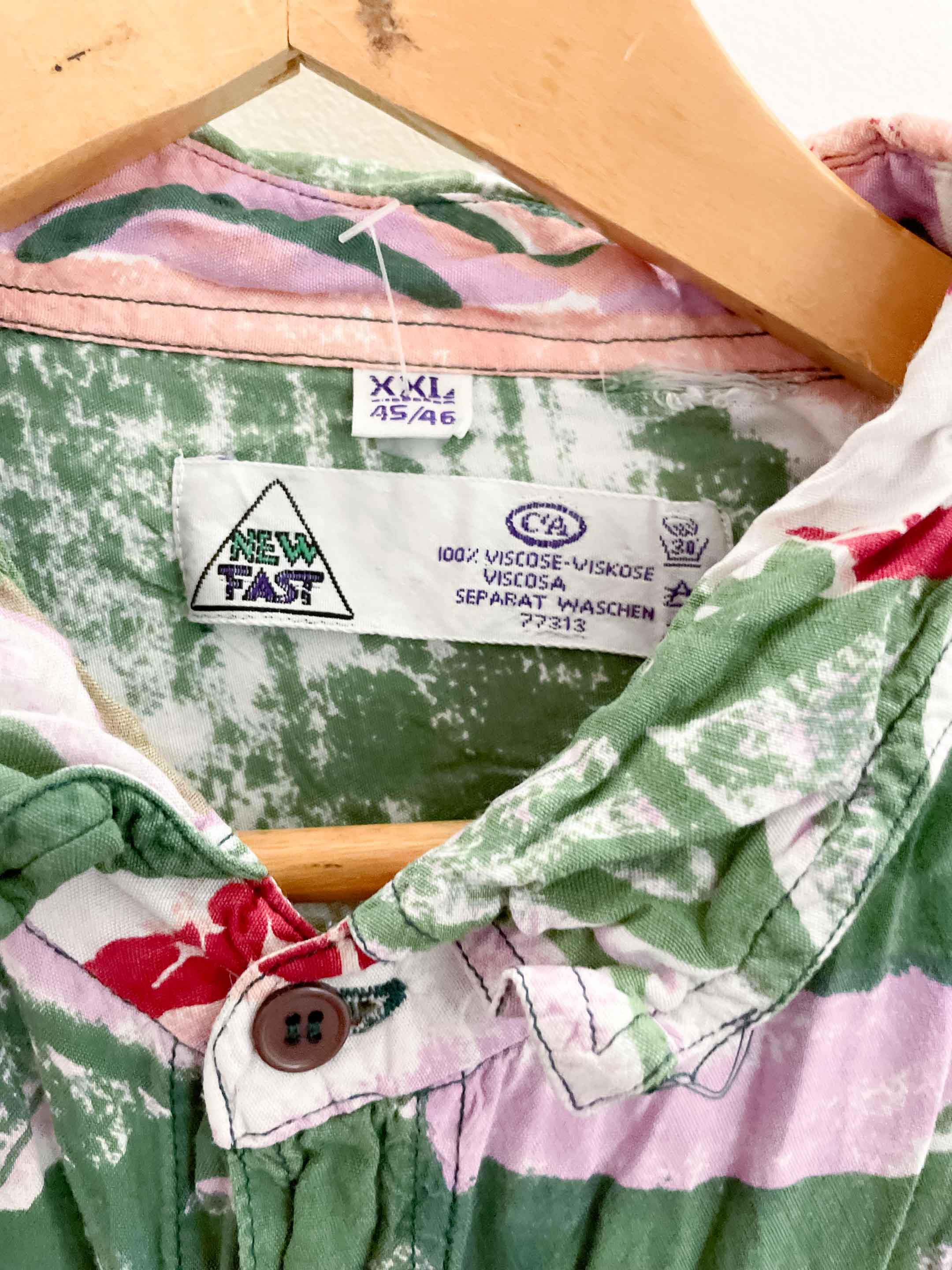 Vintage mens new fast abstract pattern multi shirt size XXL