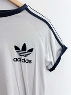 Vintage white adidas black three stripe medium tshirt