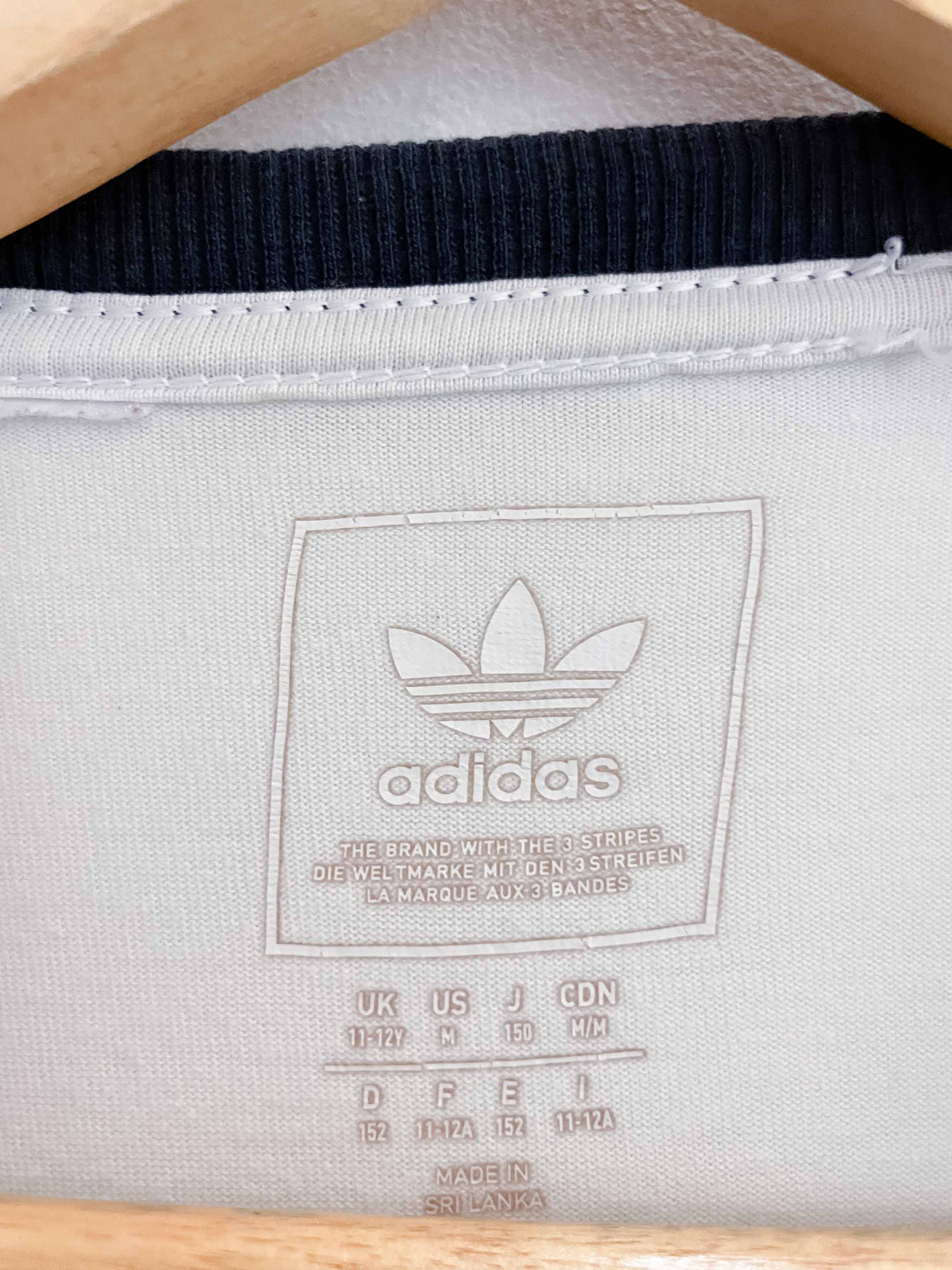 Vintage white adidas black three stripe medium tshirt
