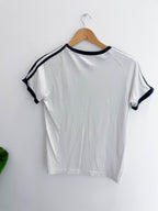 Vintage white adidas black three stripe medium tshirt
